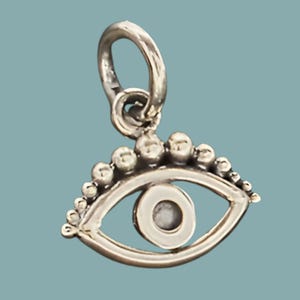 Evil Eye, Sterling Silver Charm, Best Friend Gift, Evil Eye Charm, Evil Eye Earrings, Evil Eye Necklace, All Seeing Eye, Evil Eye Pendant,