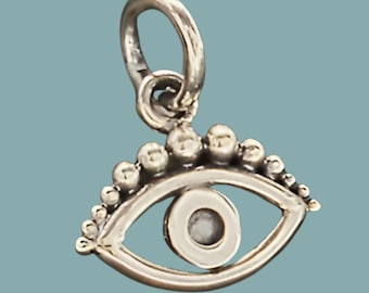 Evil Eye, Sterling Silver Charm, Best Friend Gift, Evil Eye Charm, Evil Eye Earrings, Evil Eye Necklace, All Seeing Eye, Evil Eye Pendant,
