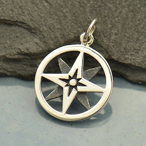 Sterling Silver, North Star, Compass Charm, North Star Charm, Silver Compass Charm, North Star Jewelry, Compass Jewelry, Travel Jewelry