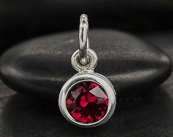 Swarovski Kristall Anhänger, Geburtsstein Charm, Geschenk für Mama, Sterling Silber Schmuck, Geburtsstein Anhänger, Geschenk für Mama