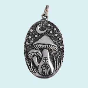 Sterling Silver Mushroom Cottage Charm | Whimsical Charm | Cottagecore Jewelry | Sterling Silver Pendant | Mushroom Jewelry | Mushroom Charm