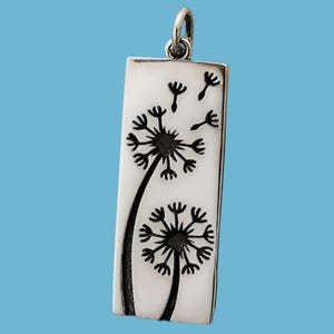 Pendentif pissenlit en argent sterling, breloque pissenlit, breloques nature, pendentif fleur, collier pissenlit, cadeau pour maman, bijoux pissenlit