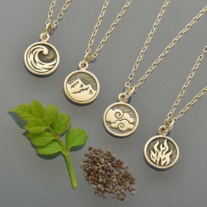 Sterling Silver Elemental Charm, Charm Set, Earth Charm, Air Charm, Water Charm, Fire Charm, Silver Element, Element Charm, Four Elements