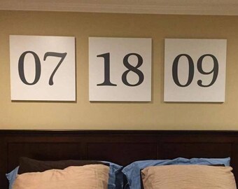 Custom Anniversary wood signs, anniversary date sign, bedroom wall decor, wood date signs