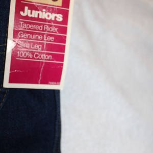 Vintage 80s LEE Dark Wash High Waist Slim Tapered Retro MOM Jeans 15 NOS 32x33 image 3