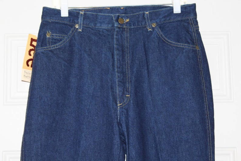 Vintage 80s LEE Dark Wash High Waist Slim Tapered Retro MOM Jeans 15 NOS 32x33 image 5