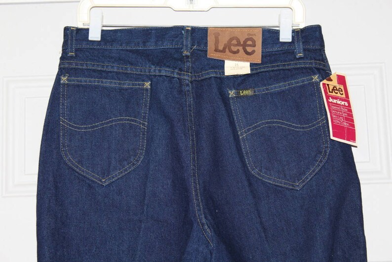 Vintage 80s LEE Dark Wash High Waist Slim Tapered Retro MOM Jeans 15 NOS 32x33 image 7