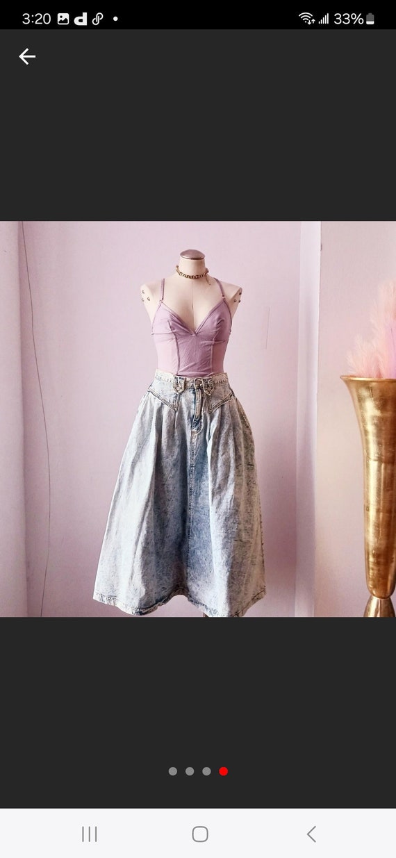 1980,s Blue Denim Maxi Skirt , Boho Denim Flared M