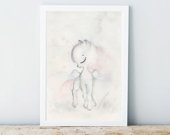 Nursery Decor, Unicorn, Whimsical Art Print, Nursery Art, Children's Art, Nursery Prints, Art, Kids Room Decor, Childrens Decor, Wall Decor