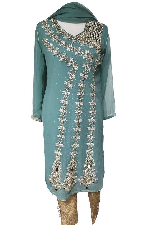Deep Cream- Gold Zari Jamawar Banarasi Hand Woven Pure Silk Jacket Suit |  Designer party wear dresses, Silk kurti designs, Party wear dresses