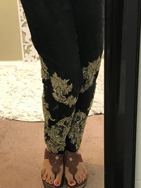 embroidered cigarette pants Embroidered Cigarette Pants