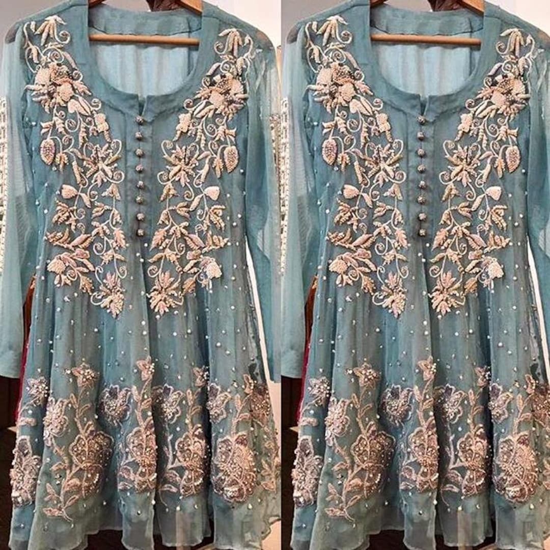 Buy Embroidered Pakistani Dress in Pishwas Frock Style Online – Nameera by  Farooq