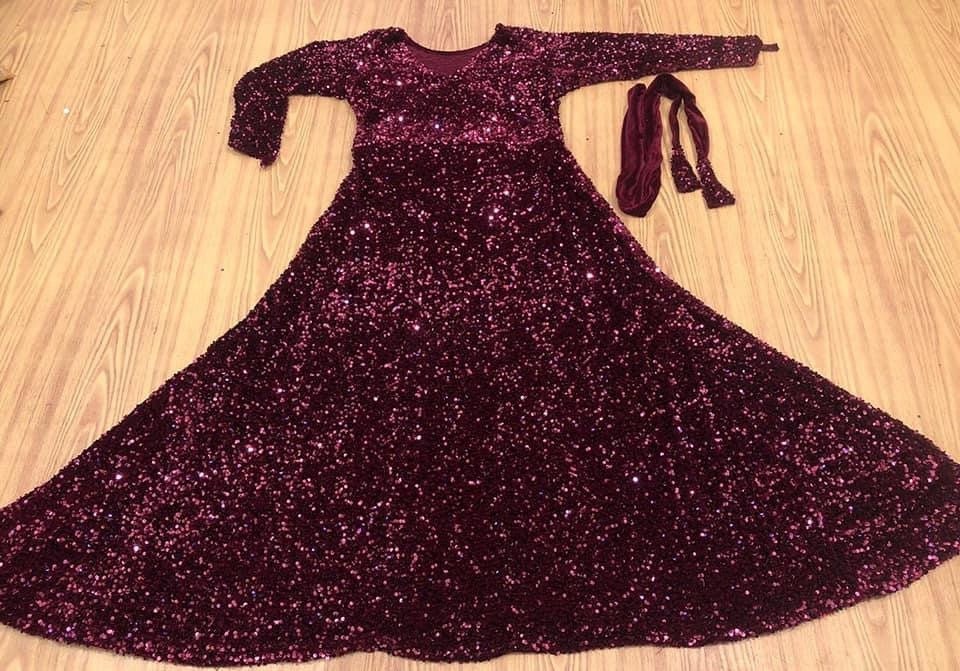 Sequin Velvet Sleeveless Split Maxi Dress