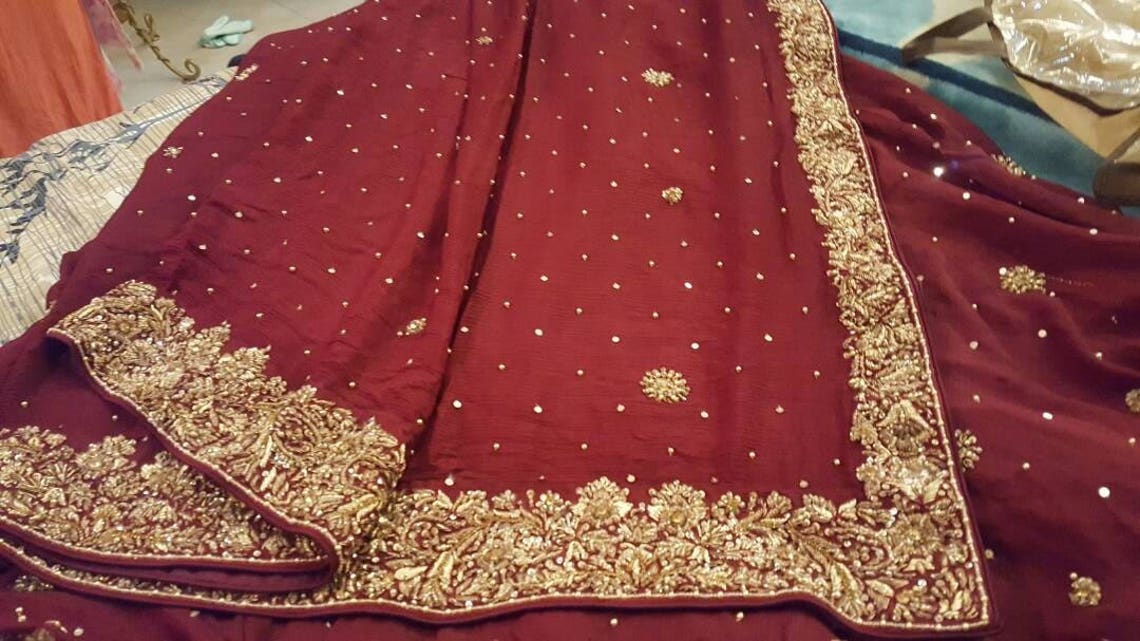 Pakistani Bridal Dress Designer Hina Butt Inspired Maroon - Etsy