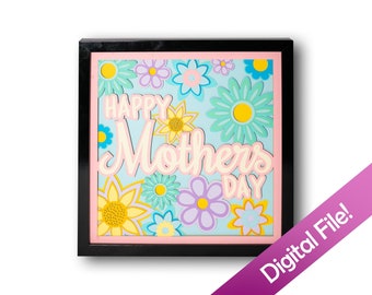 Mother's Day Vector SVG File for Laser CNC Glowforge Cricut Silhouette