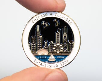 Chicago Enamel Pin 1" Windy City