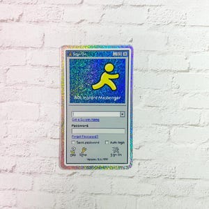 AOL Holographic Sticker | Sparkly Sticker | 90s Sticker | Diecut Stickers | Aesthetic Stickers | Laptop Sticker