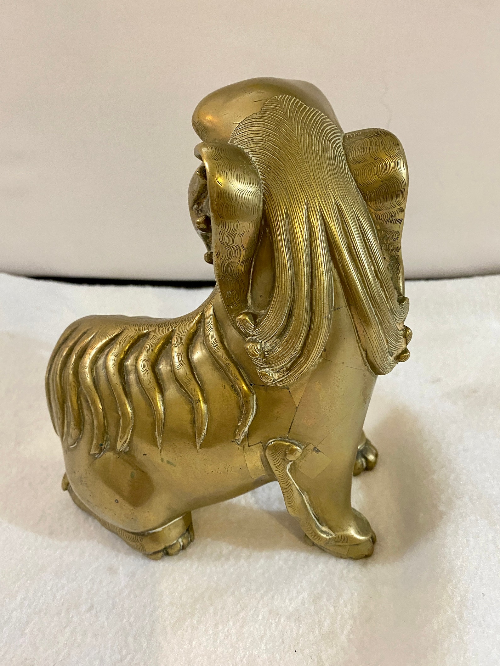 Antique Bronze Foo Dog Figurine Etsy