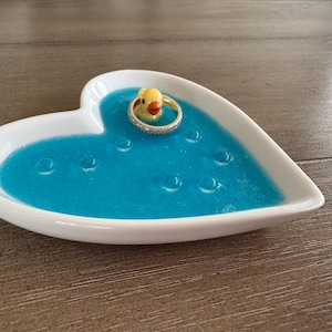 Ducky Bubble Bath Ring Trinket Dish, Personalized Gift for Her, Custom Birthday, Bridal, Mother&#39;s Day, Gift for Girls