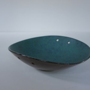 Carstens Tonnieshof Pottery Turquoise Blue Oval Bowl image 7