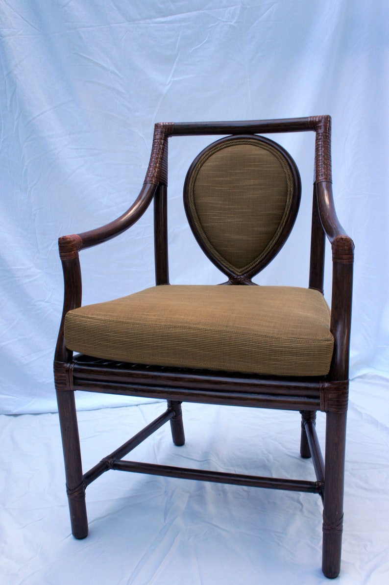Vintage McGuire Model No. M-26 Rattan and Leather Corner Wraps Arm Chair image 7