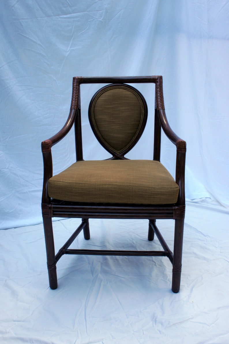 Vintage McGuire Model No. M-26 Rattan and Leather Corner Wraps Arm Chair image 10