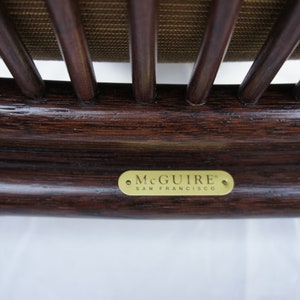 Vintage McGuire Model No. M-26 Rattan and Leather Corner Wraps Arm Chair image 2