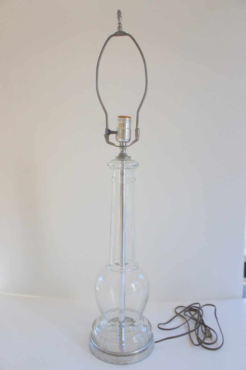 Warren Kessler Glass and Chrome Baluster Table Lamp image 2