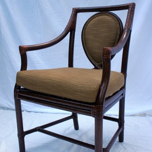 Vintage McGuire Model No. M-26 Rattan and Leather Corner Wraps Arm Chair image 8