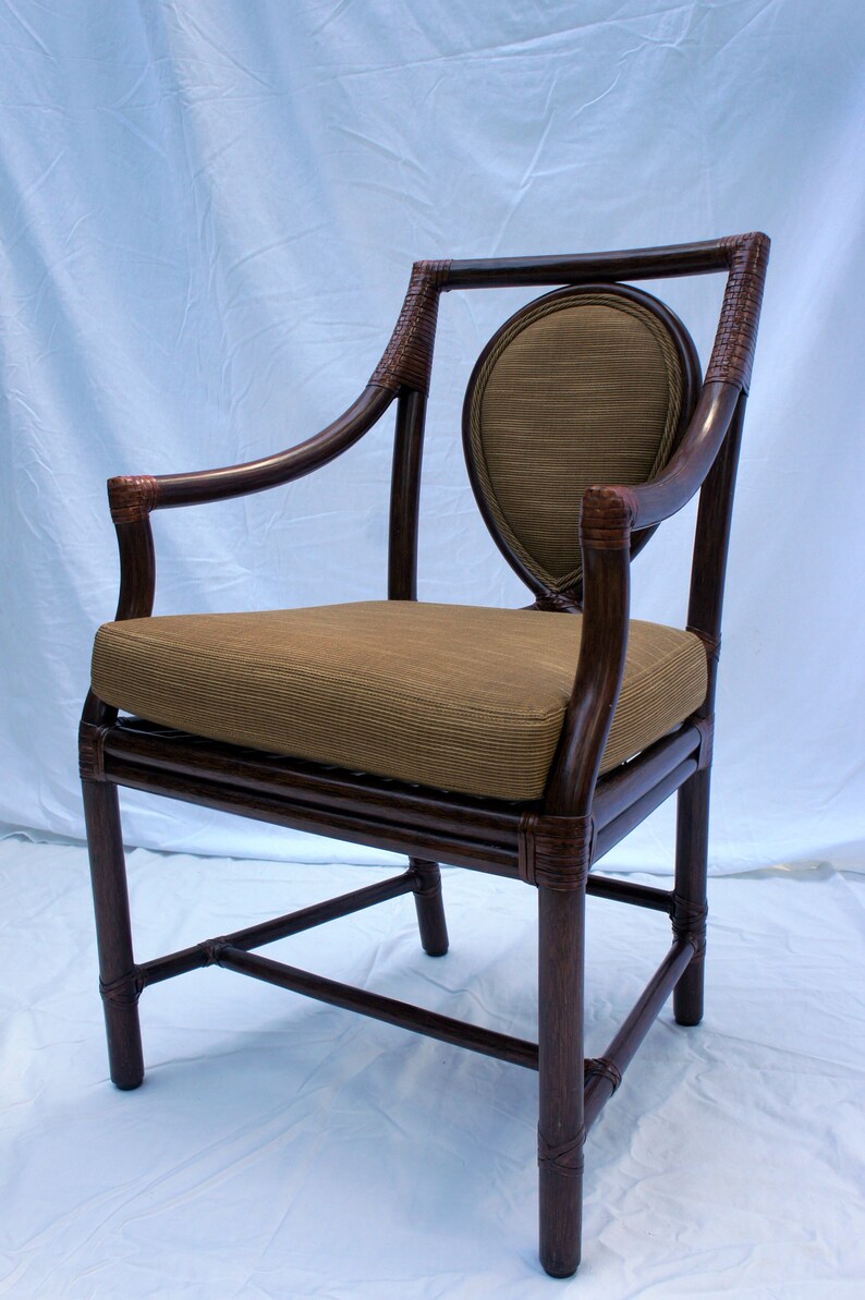 Vintage McGuire Model No. M-26 Rattan and Leather Corner Wraps Arm Chair image 8