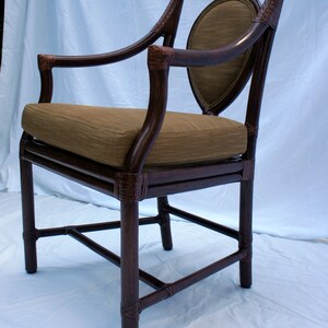 Vintage McGuire Model No. M-26 Rattan and Leather Corner Wraps Arm Chair image 5