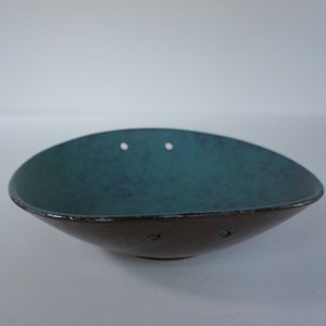 Carstens Tonnieshof Pottery Turquoise Blue Oval Bowl image 6