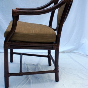 Vintage McGuire Model No. M-26 Rattan and Leather Corner Wraps Arm Chair image 4
