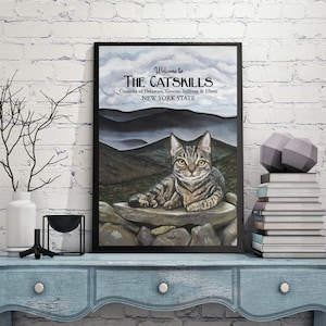 Póster de turismo felino de verano de Catskill