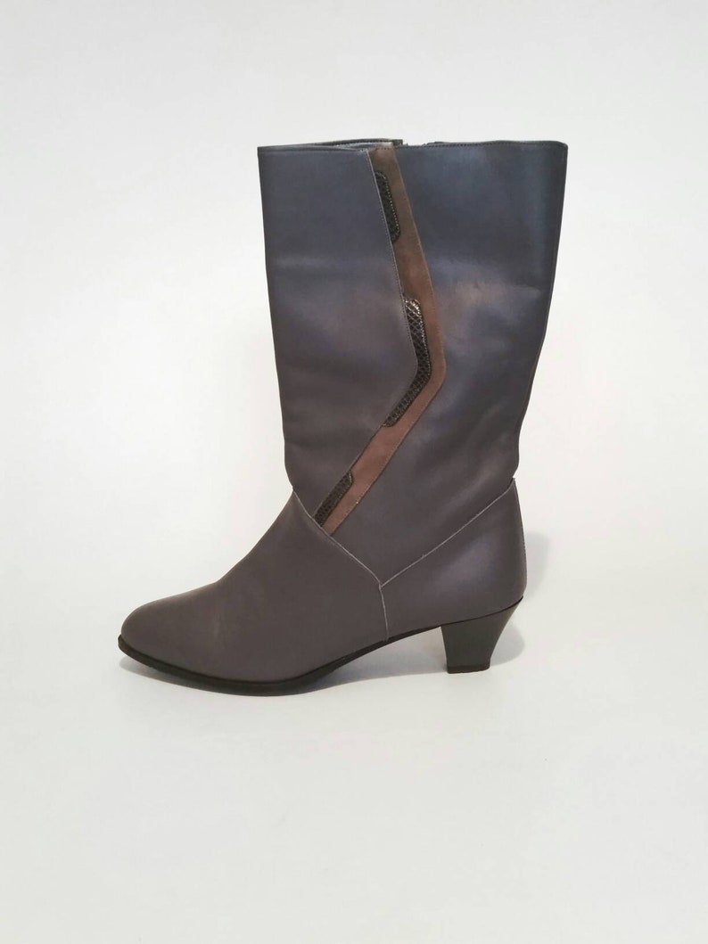 Vintage Winter Fall Ankle Boots Light Purple Grey Ladies Natrualizer Heels Country Dance Church Pin-up Outfit