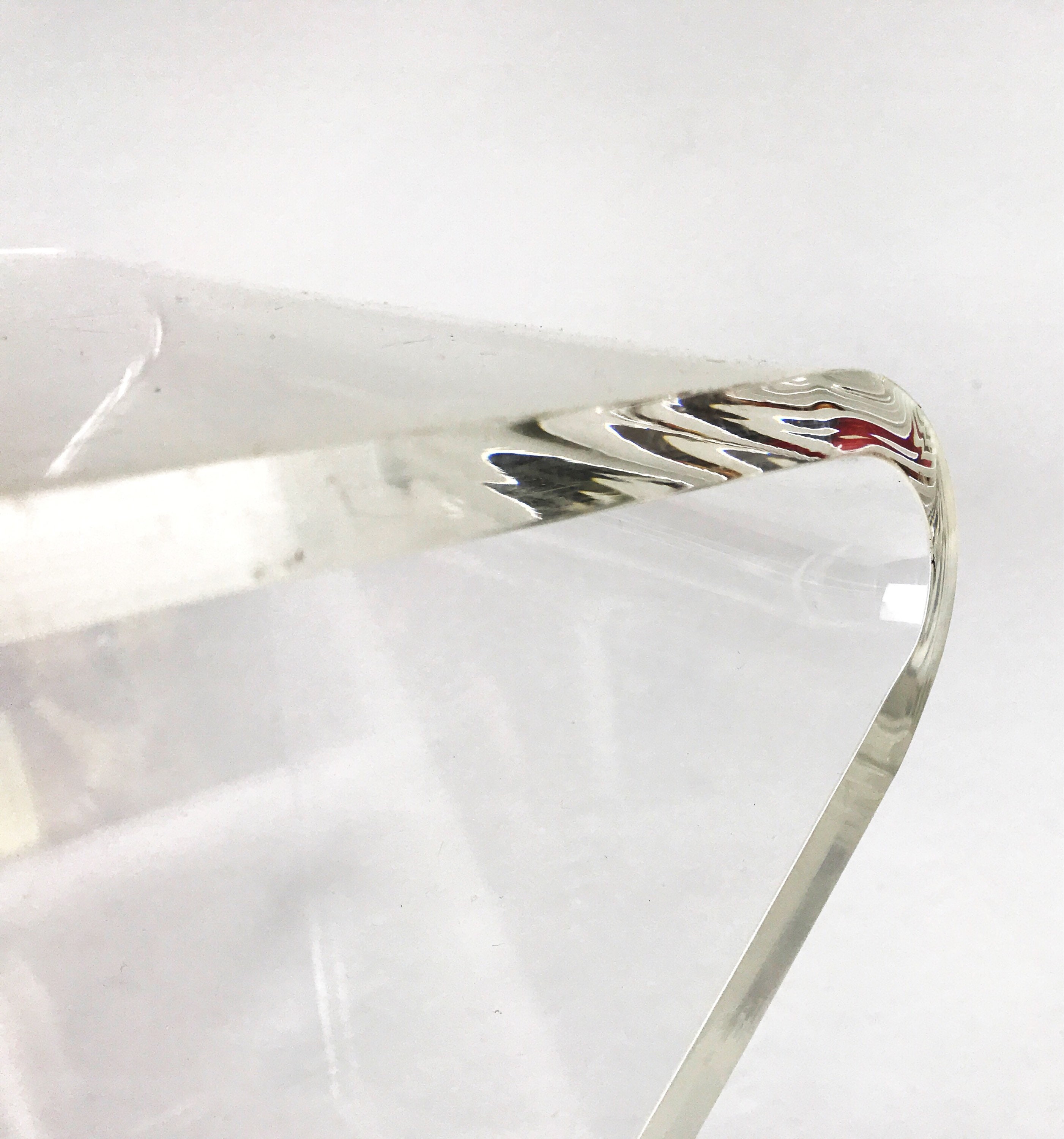 Vintage Hollywood Regency Z Side Table Lucite Plexiglass Acrylic Clear Vintage Hollywood Regency Z Side Table Lucite Plexiglass Acrylic Clear