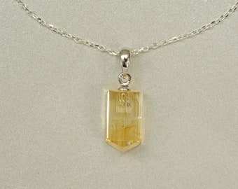 Citrien Crystal Ketting Sterling Zilver, Natuurlijke Echte Citrien Hanger Sieraden, Citrien November Birthstone Ketting