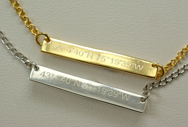 Custom Coordinates Coordinate Jewelry Graduation Necklace Personalized Graduation Gift Latitude Longitude Necklace Sterling Silver Gold