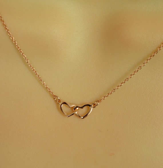 Diamond Double Heart Pendant Necklace in 14k Yellow Gold (0.08ctw) -  PD33091-4PD