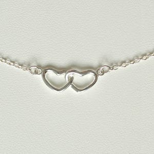 Mothers Day from Daughter in Law, Sterling Silver Interlocking Heart Necklace, Mothers Day from Husband, Mother day from Granddaughter image 4