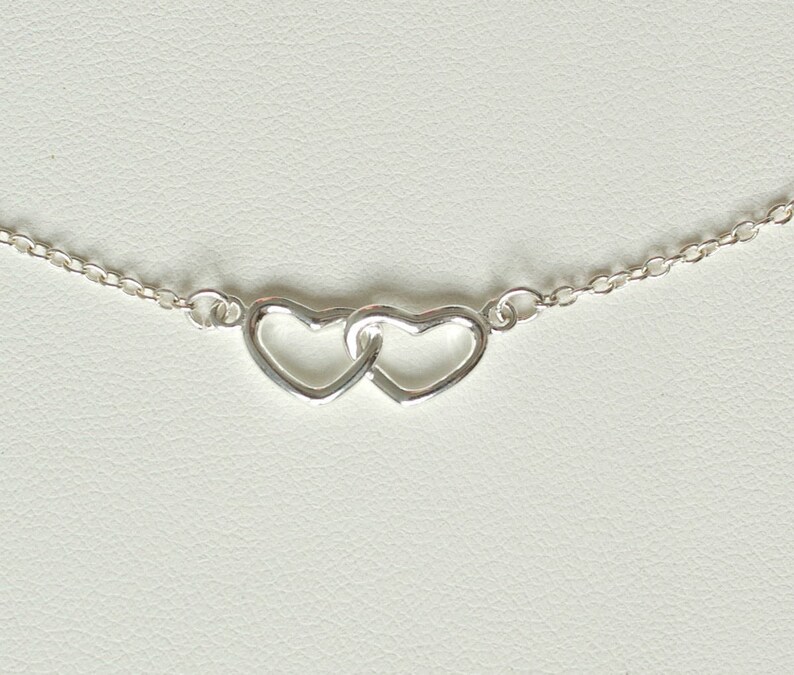 Mothers Day from Daughter in Law, Sterling Silver Interlocking Heart Necklace, Mothers Day from Husband, Mother day from Granddaughter image 4