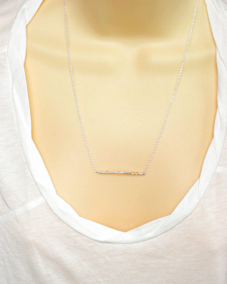 Secret Message Necklace Sterling Silver Morse Code Mother Necklace Mothers Day Gift in Morse Code Morse Code Necklace