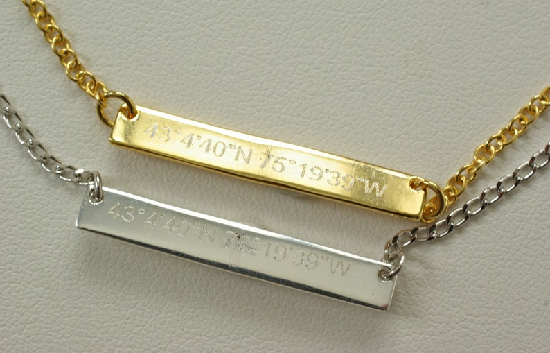 Custom Coordinates Coordinate Jewelry Graduation Necklace Personalized Graduation Gift Latitude Longitude Necklace Sterling Silver Gold