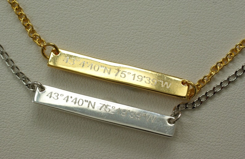Custom Coordinates Coordinate Jewelry Graduation Necklace Personalized Graduation Gift Latitude Longitude Necklace Sterling Silver Gold