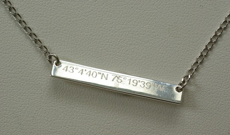 Custom Coordinates Coordinate Jewelry Graduation Necklace Personalized Graduation Gift Latitude Longitude Necklace Sterling Silver Gold