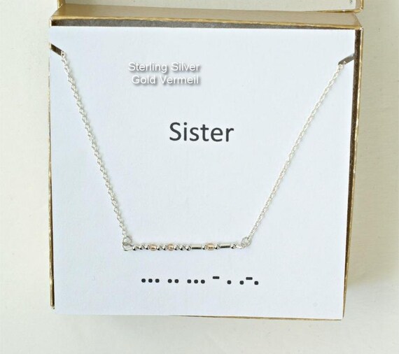 Morse Code Sister Necklace Little Sister Necklace Morse Code
