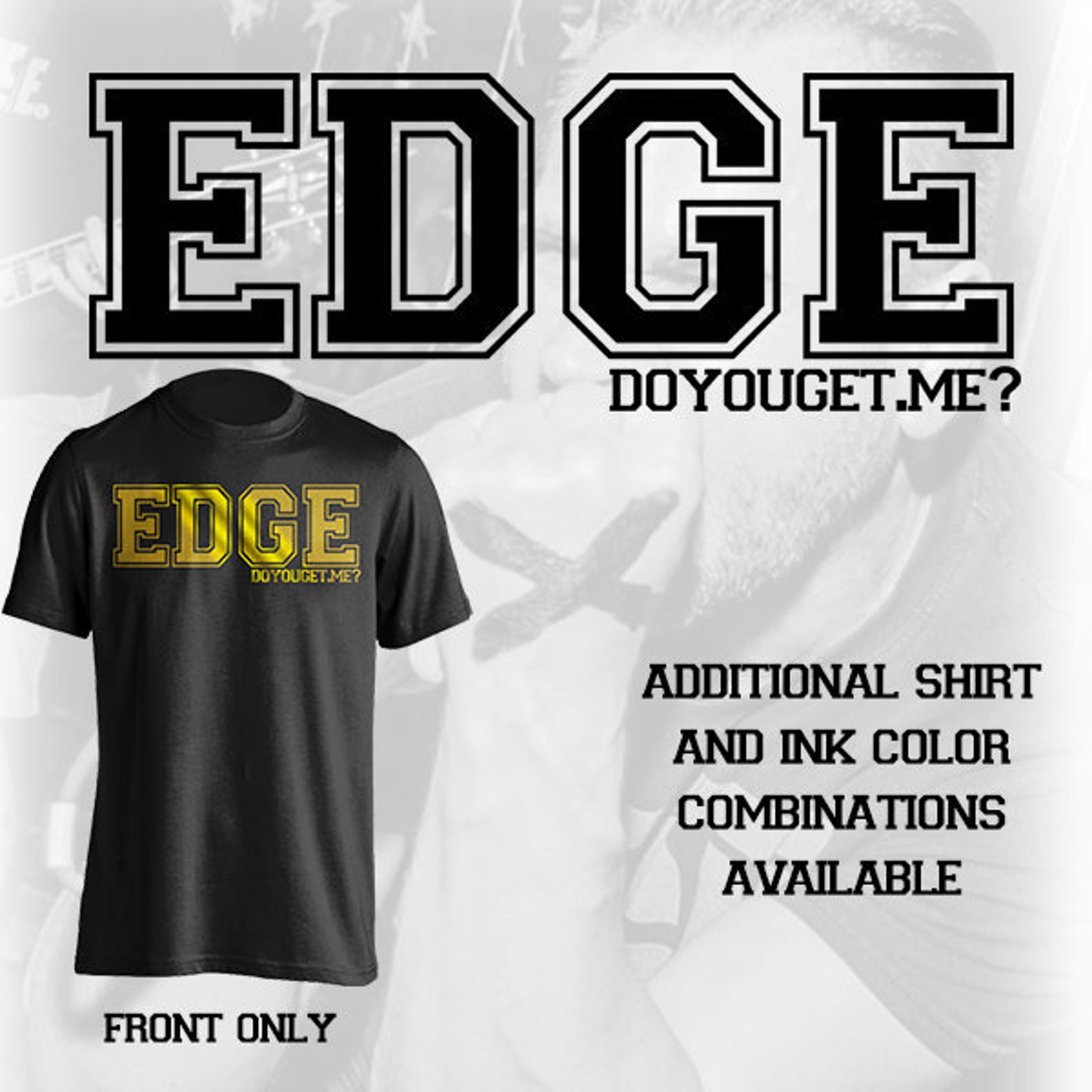 EDGE Front Only Straight Edge Shirt Doyouget.me Etsy