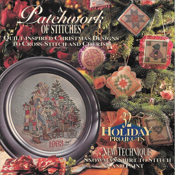 Cross Stitch & Country Magazine, Pet Place Mats, Holiday Projects, Christmas, Stockings, Snowman, Duck Pillow, Tree Ornaments, Angels