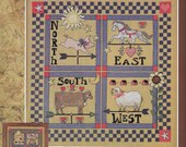 Country Weather Vanes by Linda Bird, Cross Stitch Graph Charts, Counted Cross Stitch Patterns, Farm Animals, Large Charts. Vintage Leaflet
