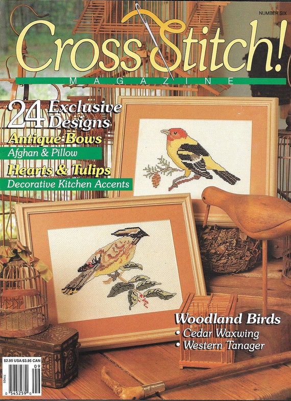 Cross Stitch Magazine, Hearts and Tulips, Woodland Birds Embroidery, Bunny  in Cross Stitch, Threadneedle Street, Easy Cross Stitch, Vintage 